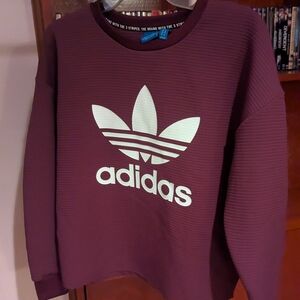 Adidas Women's Maroon Crew Neck Sweater